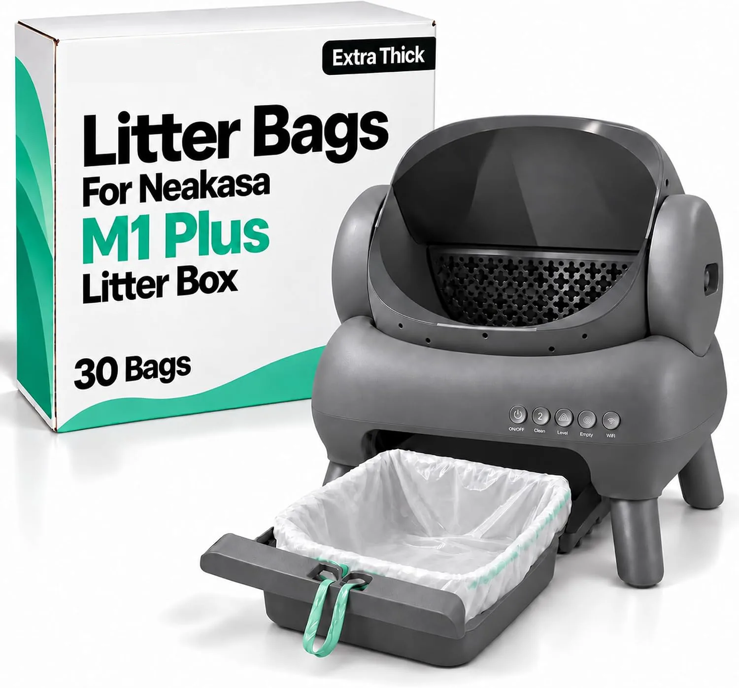 Stazilix Cat Litter Box Liners & Refill Bags (Neakasa M1 Compatible)